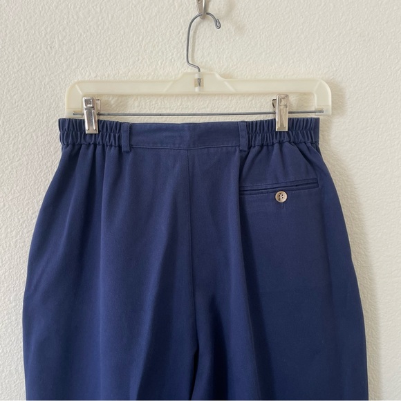 Vtg Talbots David Brooks Casual Slacks / Trousers High Waisted Pleated Blue 10 - Picture 8 of 16